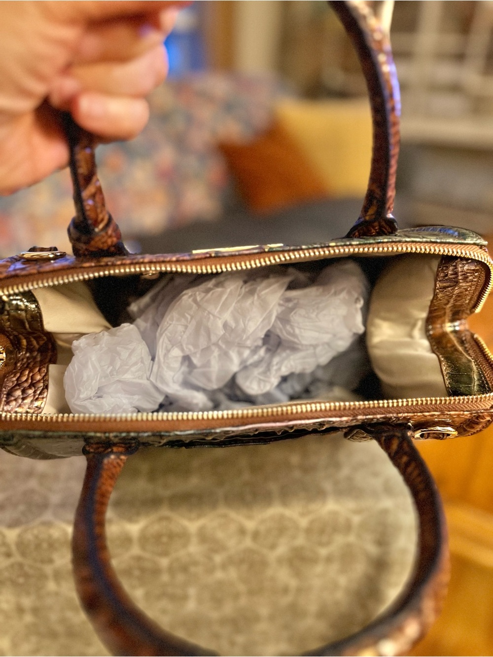 NEW Brahmin Small Caroline Satchel in Mystical Ombre Pecan Melbourne - Picture 10 of 11